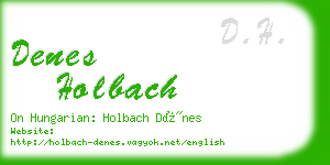 denes holbach business card